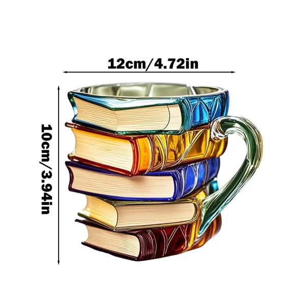 11oz Resin 3d Painted Books Coffee Mug Unique Handmade Drink Cup Creative Book-Shaped Drinkware Colorful Novelty Mugs Gifts 4