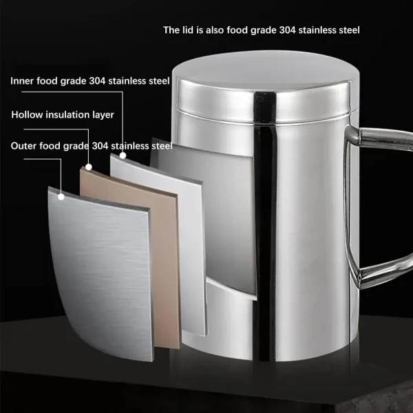 1Pcs 200/300/400ML Stainless Steel Coffee Mug Double Layer Anti-scalding Cup Portable Drink Beer Tea Juice Thermal Tumbler 6