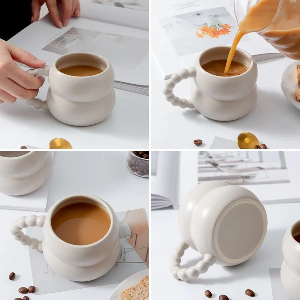 Cute Coffee Ceramic Mugs​ High Speed Polishing Eco Friendly and Glaze Free Personalized Coffee Cups​ Creative Cups Drinkware 2