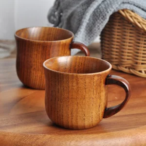 Natural Vintage Wooden Cups Coffee Creative Handmade Wood Mugs Portable Office Kitchen Light Tea Cups Drinkware Accessories 1