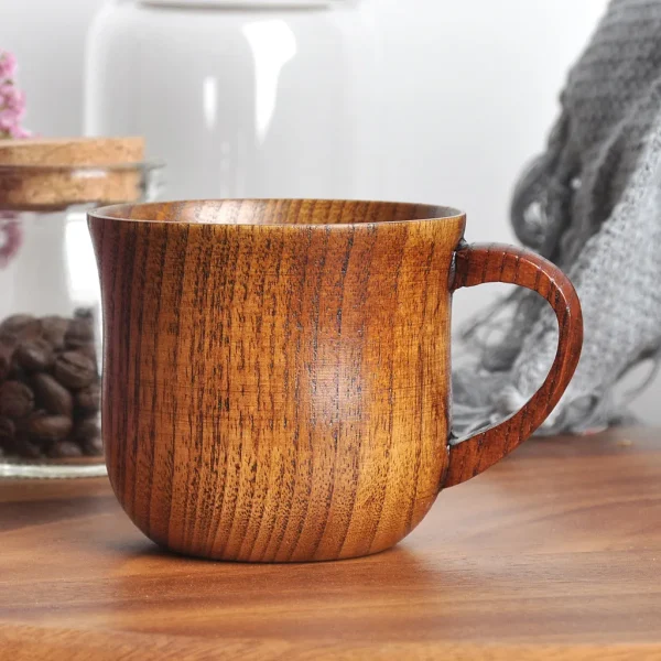 Natural Vintage Wooden Cups Coffee Creative Handmade Wood Mugs Portable Office Kitchen Light Tea Cups Drinkware Accessories 2