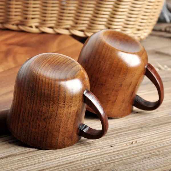 Natural Vintage Wooden Cups Coffee Creative Handmade Wood Mugs Portable Office Kitchen Light Tea Cups Drinkware Accessories 3