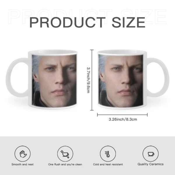 1pc 11oz Devil may cry 5 - Vergil Poster Coffee Mug Tea Cup Coffee Cup Funny Birthday Gifts for Women and Men Ceramic Mug 6