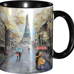 Paris Eiffel Tower Coffee Mug 11 OZ Cute Funny Ceramic Cup Women Men Novelty Gifts Microwave Office Home Decor 1