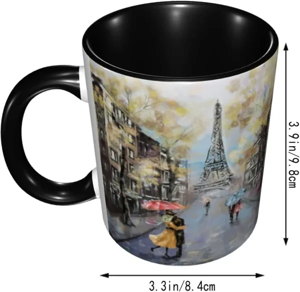 Paris Eiffel Tower Coffee Mug 11 OZ Cute Funny Ceramic Cup Women Men Novelty Gifts Microwave Office Home Decor 2