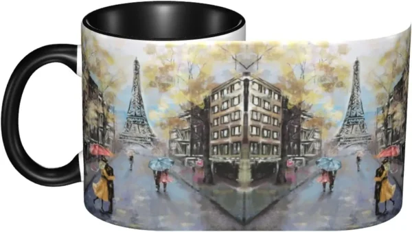 Paris Eiffel Tower Coffee Mug 11 OZ Cute Funny Ceramic Cup Women Men Novelty Gifts Microwave Office Home Decor 3