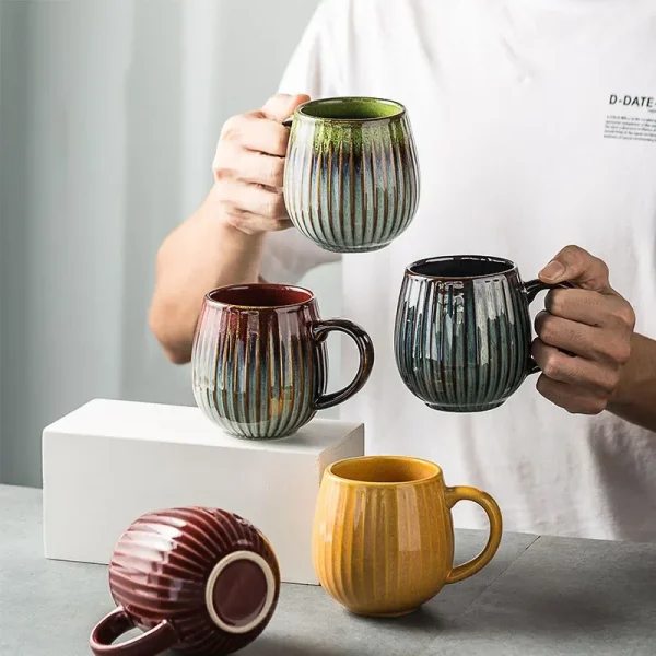 500ml Creative Personality Mug Breakfast Cereal Milk Cute Ceramic Cup Daily Household Large-capacity Retro Coffee Cup 1