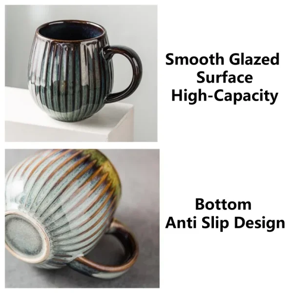 500ml Creative Personality Mug Breakfast Cereal Milk Cute Ceramic Cup Daily Household Large-capacity Retro Coffee Cup 5