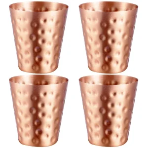 4Pcs New 100% Copper Cups Pure Solid  Moscow Mule PURE Copper Mugs-Shaped 2oz Cocktail Cups Beer Milk Mug Drinkware 1