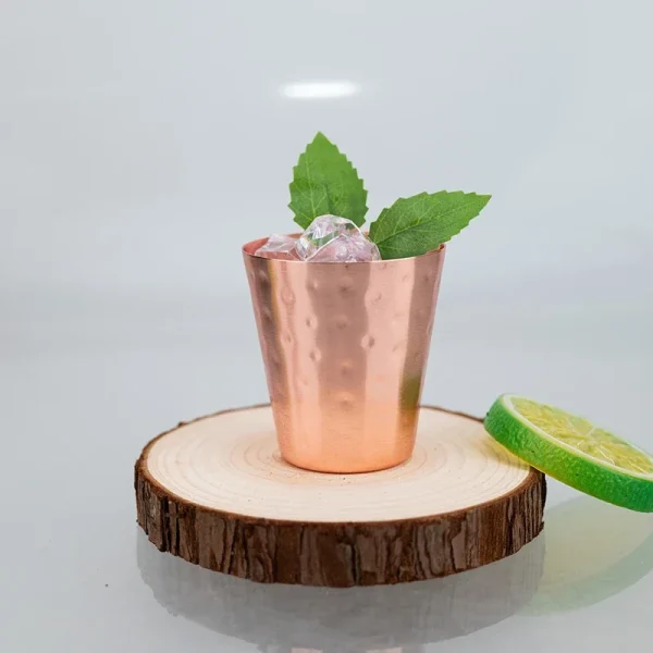 4Pcs New 100% Copper Cups Pure Solid  Moscow Mule PURE Copper Mugs-Shaped 2oz Cocktail Cups Beer Milk Mug Drinkware 2