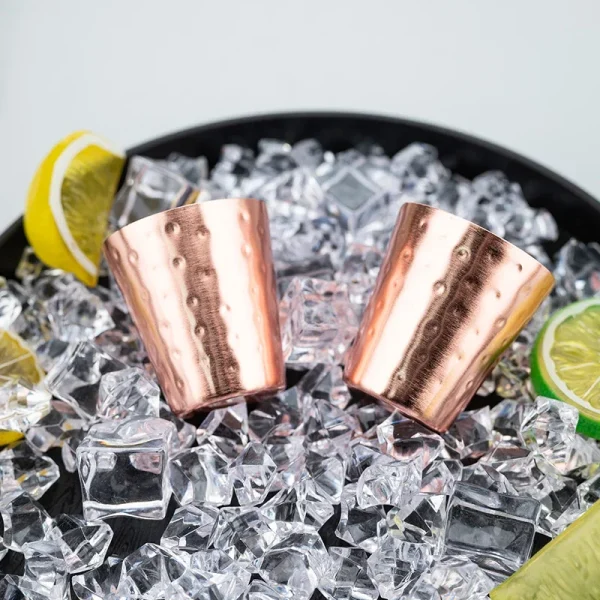 4Pcs New 100% Copper Cups Pure Solid  Moscow Mule PURE Copper Mugs-Shaped 2oz Cocktail Cups Beer Milk Mug Drinkware 4