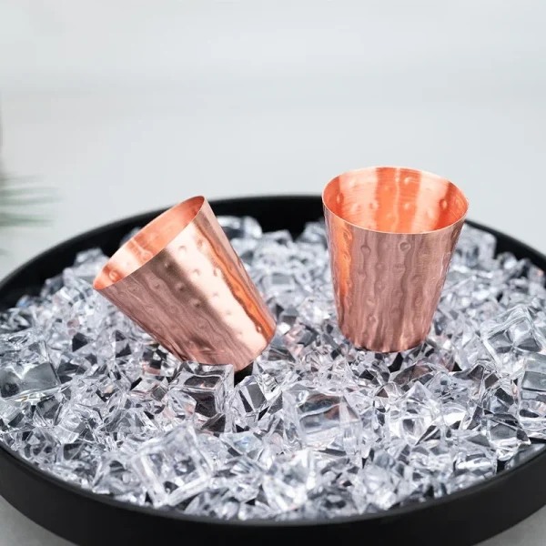 4Pcs New 100% Copper Cups Pure Solid  Moscow Mule PURE Copper Mugs-Shaped 2oz Cocktail Cups Beer Milk Mug Drinkware 5