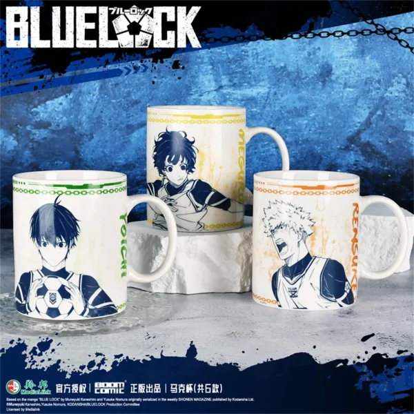 Anime BLUE LOCK Isagi Yoichi Mikage Reo Kunigami Rensuke Ceramic Mugs Coffee Milk Fans Birthday Gift for Friends 3