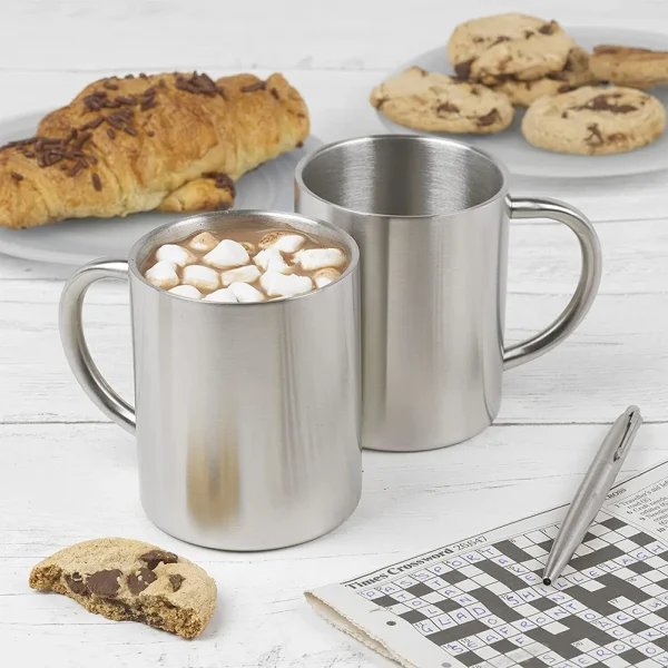 1pcs 210/301/400ML Coffee Mug 304 Stainless Steel Coffee Wine Beer Tea Juice Mug Water Cups With Handle 1