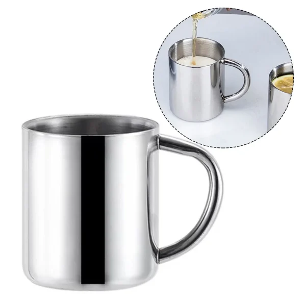 1pcs 210/301/400ML Coffee Mug 304 Stainless Steel Coffee Wine Beer Tea Juice Mug Water Cups With Handle 3