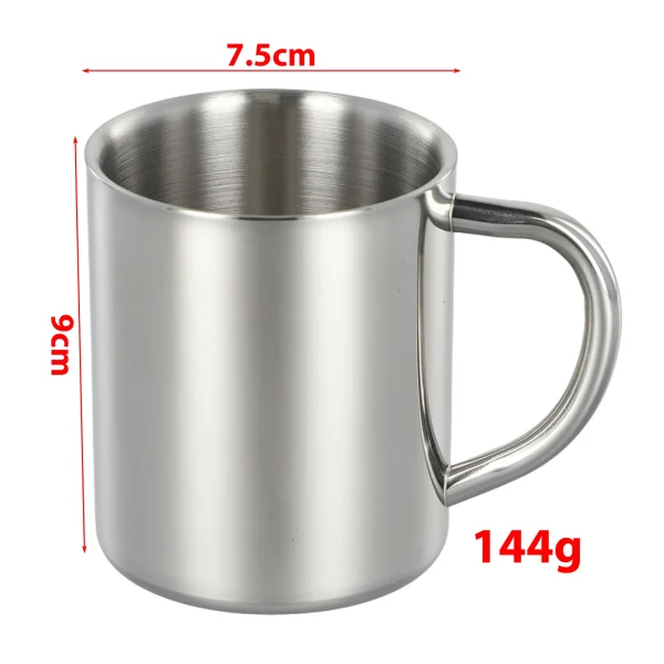 1pcs 210/301/400ML Coffee Mug 304 Stainless Steel Coffee Wine Beer Tea Juice Mug Water Cups With Handle 6