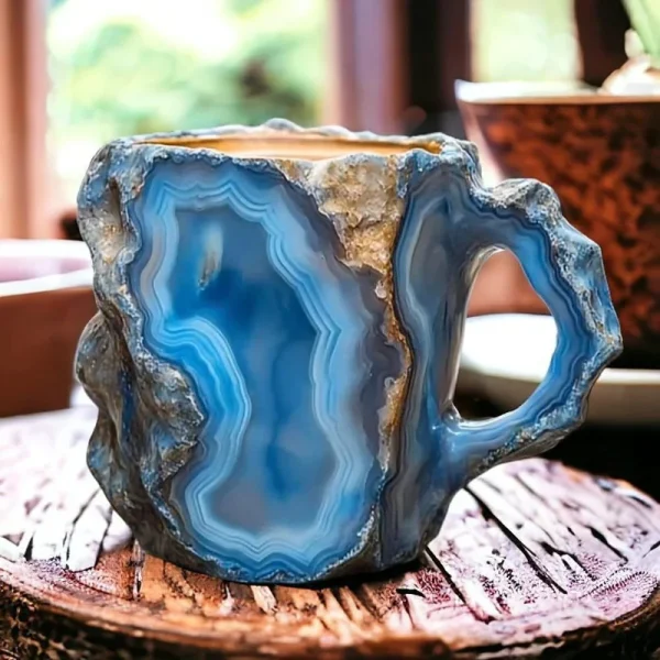 1PC Multi-Colored Mineral Crystal Coffee Mug，Natural Mineral Crystal Mug， Colorful Crystal Christmas Mugs,Christmas Gift New 1