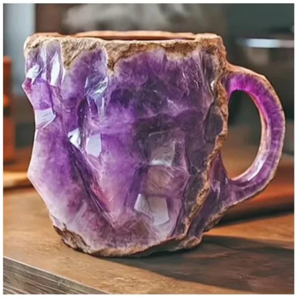 1PC Multi-Colored Mineral Crystal Coffee Mug，Natural Mineral Crystal Mug， Colorful Crystal Christmas Mugs,Christmas Gift New 2