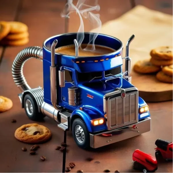 250MLCreative Truck Coffee Mug 11 OZ Semi-Trailer Cup Desktop Home Kitchen Semi-Trailer Truck Coffee Mug Ornament Collection 2