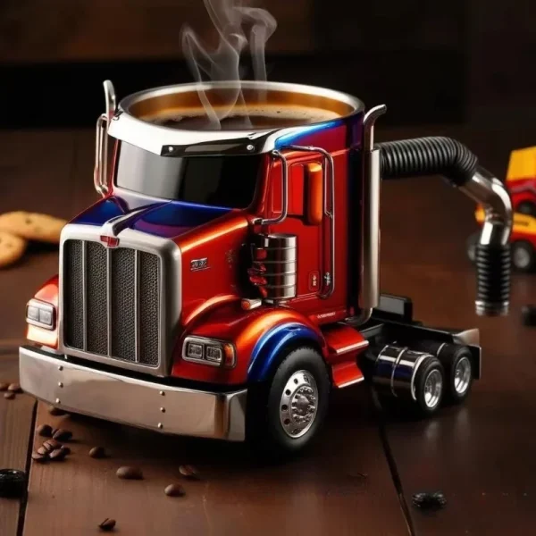250MLCreative Truck Coffee Mug 11 OZ Semi-Trailer Cup Desktop Home Kitchen Semi-Trailer Truck Coffee Mug Ornament Collection 3