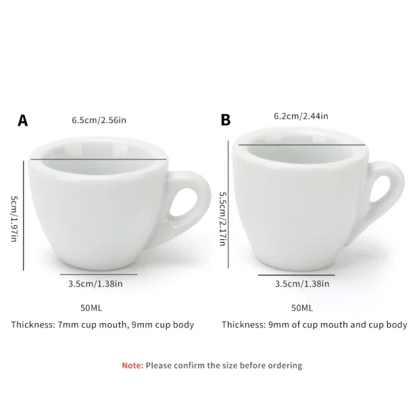 Porcelain Espresso Cup Set 50ml Cappuccino Coffee Mugs express Shots Cup with Saucer Delicate Coffee Accessories 3