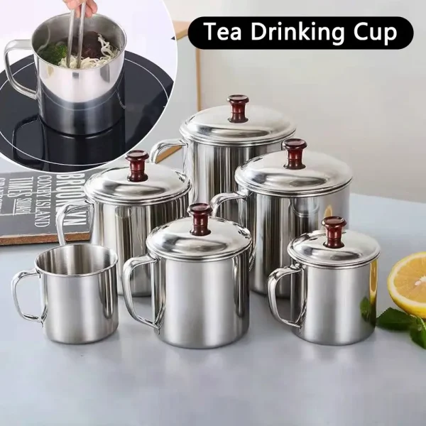 Portable Stainless Steel Tea Drinking Metal Tumbler Pint Cup Camping Coffee Mug Camping Outdoor 2