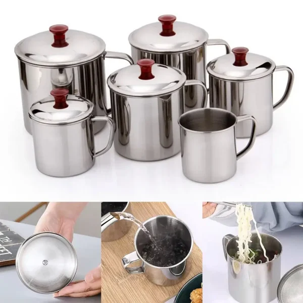 Portable Stainless Steel Tea Drinking Metal Tumbler Pint Cup Camping Coffee Mug Camping Outdoor 4