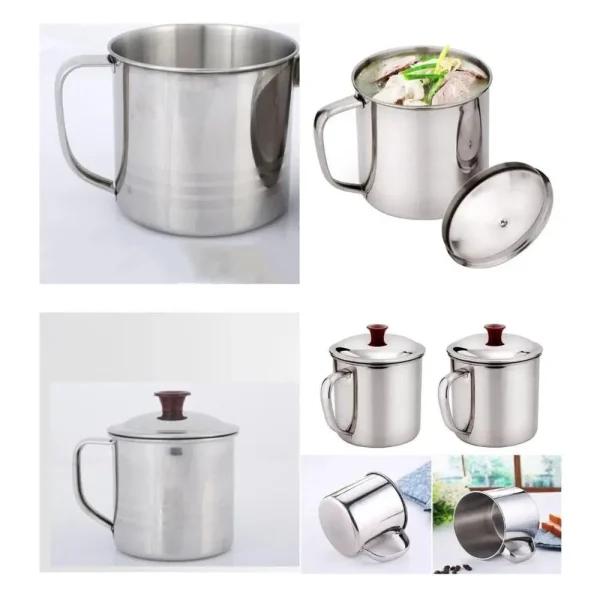 Portable Stainless Steel Tea Drinking Metal Tumbler Pint Cup Camping Coffee Mug Camping Outdoor 5