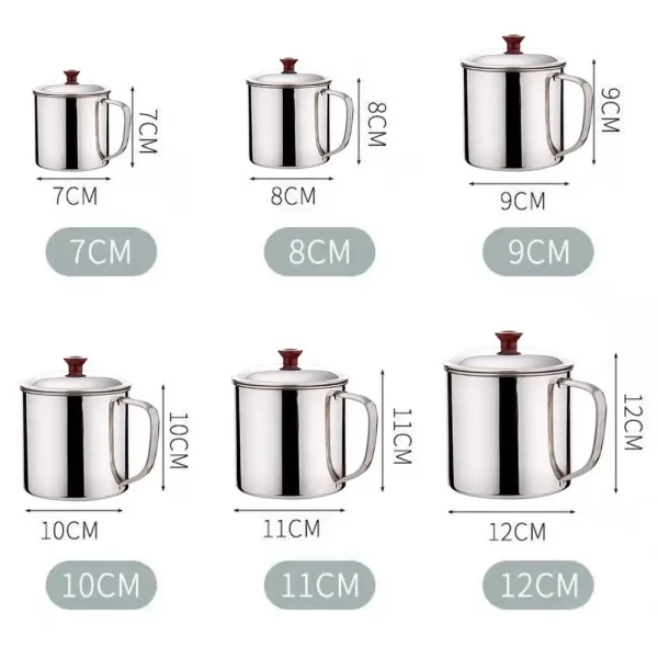 Portable Stainless Steel Tea Drinking Metal Tumbler Pint Cup Camping Coffee Mug Camping Outdoor 6