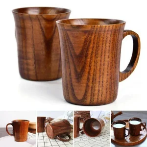 400ML Handmade Wood Cup Wooden Coffee Beer Mugs Breakfast Beer Milk Drinkware Tea Cup Home Decoration 1