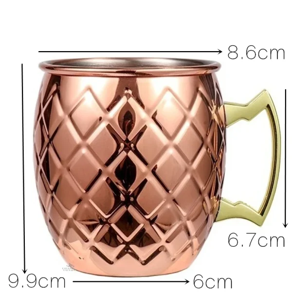 1PCS Cocktail Cup 550ml Hammered Copper Plated Moscow Mule Mug - Beer/Coffee Cup for Enhanced Flavor Experience Tazas Drinkware 2