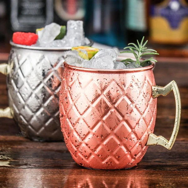 1PCS Cocktail Cup 550ml Hammered Copper Plated Moscow Mule Mug - Beer/Coffee Cup for Enhanced Flavor Experience Tazas Drinkware 3