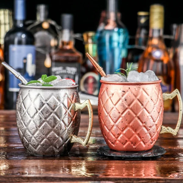 1PCS Cocktail Cup 550ml Hammered Copper Plated Moscow Mule Mug - Beer/Coffee Cup for Enhanced Flavor Experience Tazas Drinkware 5