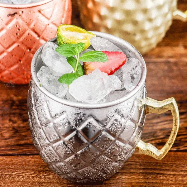 1PCS Cocktail Cup 550ml Hammered Copper Plated Moscow Mule Mug - Beer/Coffee Cup for Enhanced Flavor Experience Tazas Drinkware 6