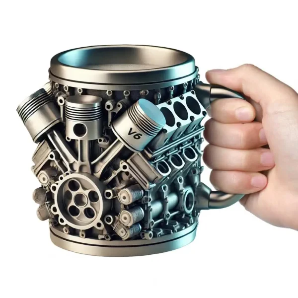 V8 Engines Themed Coffee Mug Handmade Coffee Cup For Car Lovers Funny 3D Large Capacity Tea Hot Beverage Mug For Home Office 5