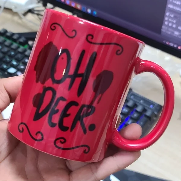 Alastors Ceramic Mug oh deer Hazbined Coffee Water Cup Anime Cartoon Originals Cups Hotels Creative Kawaii Fans Birthday Gift 2