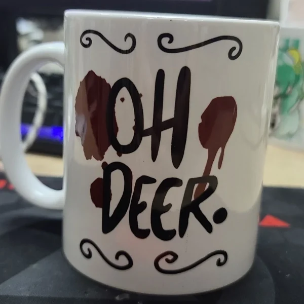 Alastors Ceramic Mug oh deer Hazbined Coffee Water Cup Anime Cartoon Originals Cups Hotels Creative Kawaii Fans Birthday Gift 4