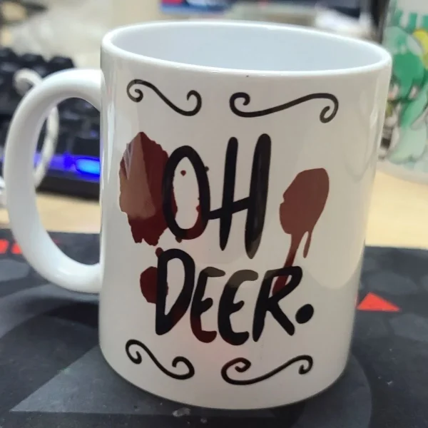 Alastors Ceramic Mug oh deer Hazbined Coffee Water Cup Anime Cartoon Originals Cups Hotels Creative Kawaii Fans Birthday Gift 5