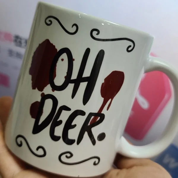 Alastors Ceramic Mug oh deer Hazbined Coffee Water Cup Anime Cartoon Originals Cups Hotels Creative Kawaii Fans Birthday Gift 6