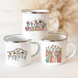 Teach Them Love Them Watch Them Grow Cute Teacher Floral Mug Back To School Teacher Appreciation Gift Teachers's Coffee Cup 1