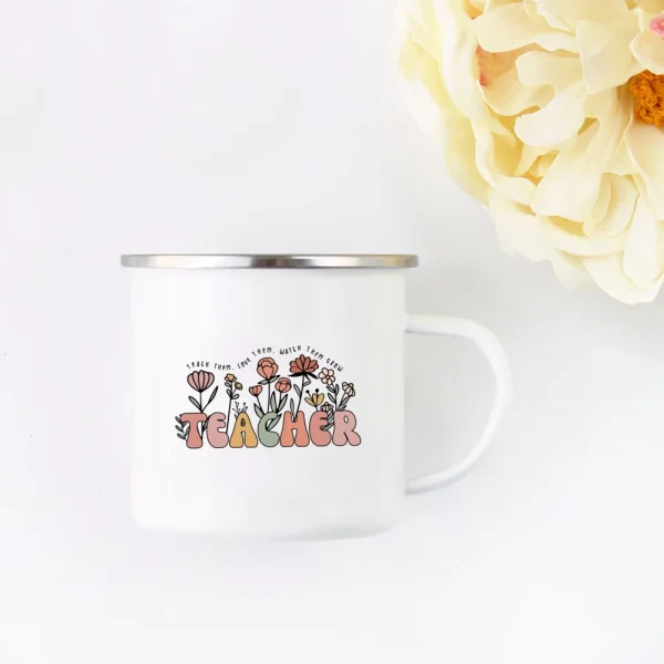 Teach Them Love Them Watch Them Grow Cute Teacher Floral Mug Back To School Teacher Appreciation Gift Teachers's Coffee Cup 2