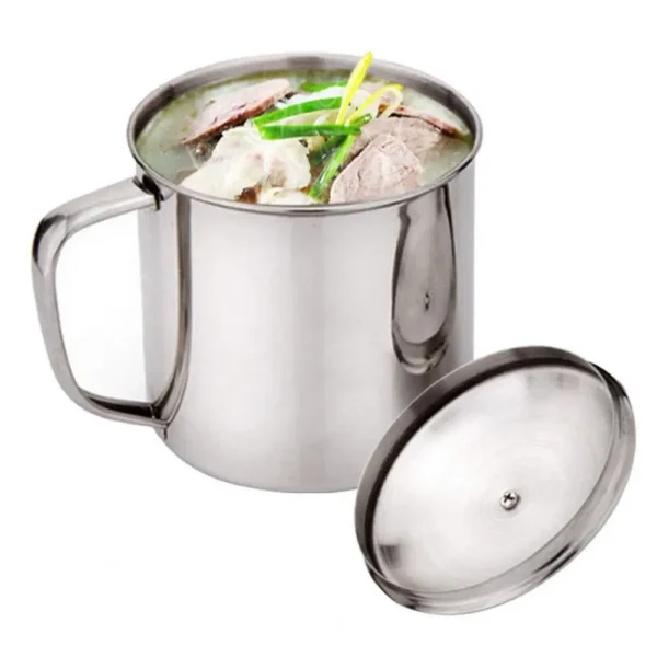 480ml Drinking Mug Handle Design Stainless Steel Water Tea Storage Bottle Camping Outdoor Travel Drinkware Water Cup 2