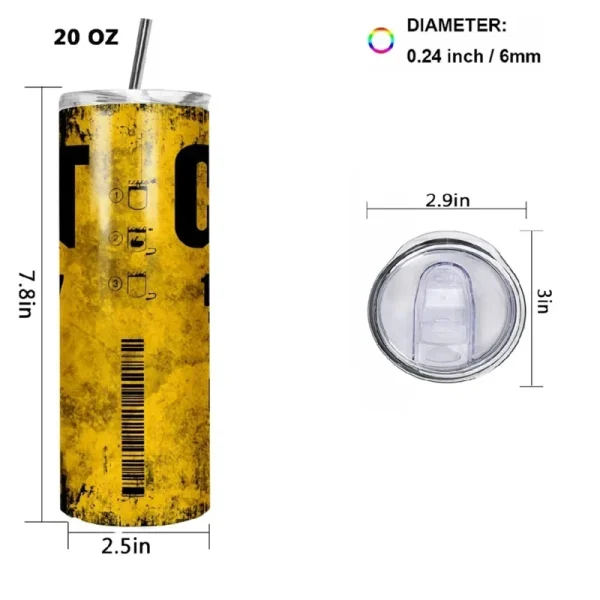 20oz Engine Oil Filter Double Insulated Traveling Cup With Lid and Straw Cat Grunge Oil  Hot Cold Drink Travel  Coffee Mug 1