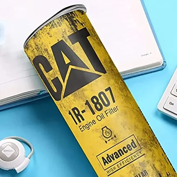 20oz Engine Oil Filter Double Insulated Traveling Cup With Lid and Straw Cat Grunge Oil  Hot Cold Drink Travel  Coffee Mug 3