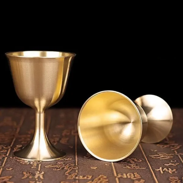 Vintage Brass Mug Red Wine Glass Good Gloss Copper Portable Smooth Edge Water Beer Cup Drinkware 3