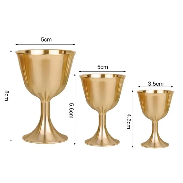 Vintage Brass Mug Red Wine Glass Good Gloss Copper Portable Smooth Edge Water Beer Cup Drinkware 6