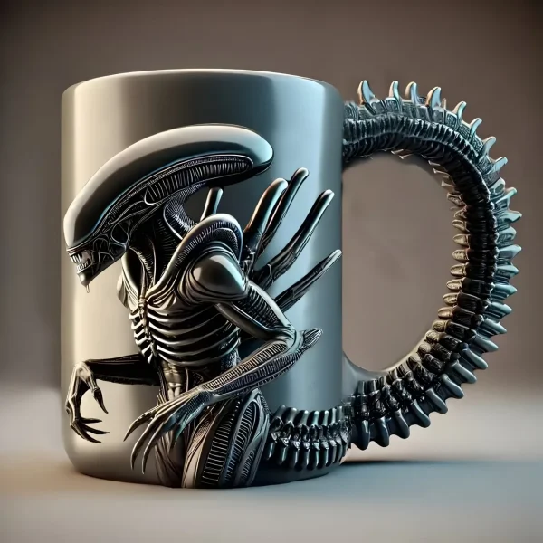 1PC New Xenomorph Mug 3D Flat Heat Transfer Alien Coffee Cup for Home And Office 2