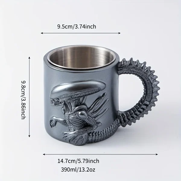 1PC New Xenomorph Mug 3D Flat Heat Transfer Alien Coffee Cup for Home And Office 3