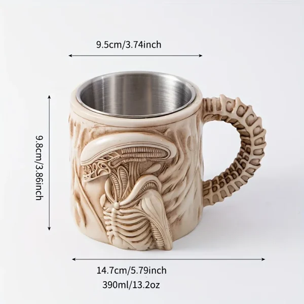 1PC New Xenomorph Mug 3D Flat Heat Transfer Alien Coffee Cup for Home And Office 4