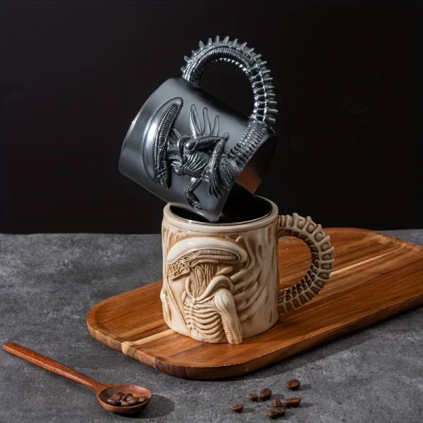 1PC New Xenomorph Mug 3D Flat Heat Transfer Alien Coffee Cup for Home And Office 5